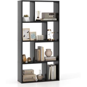 Costway - 5-Tier Geometric Bookshelf 120 cm High Bookcase Storage Organizer Black Costway - 5-Tier Geometric Bookshelf 120 cm High Bookcase Storage Organizer Black