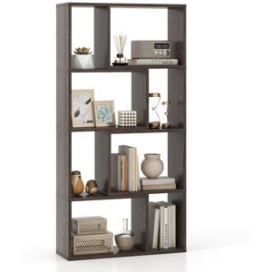Costway - 5-Tier Geometric Bookshelf 120 cm High Bookcase Storage Organizer Grey Costway - 5-Tier Geometric Bookshelf 120 cm High Bookcase Storage Organizer Grey