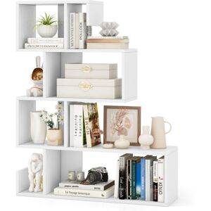 Costway - 5-Tier S-Shaped Bookshelf Z-Shelf Bookcase Home Modern Display Shelf Costway - 5-Tier S-Shaped Bookshelf Z-Shelf Bookcase Home Modern Display Shelf