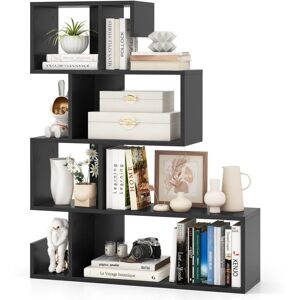 Costway - 5-Tier S-Shaped Bookshelf Z-Shelf Bookcase Home Modern Display Shelf Costway - 5-Tier S-Shaped Bookshelf Z-Shelf Bookcase Home Modern Display Shelf