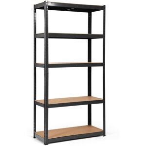 Costway - 5-Tier Storage Rack Garage Shelf w/ Heavy-Duty Metal Frame-Black Costway - 5-Tier Storage Rack Garage Shelf w/ Heavy-Duty Metal Frame-Black