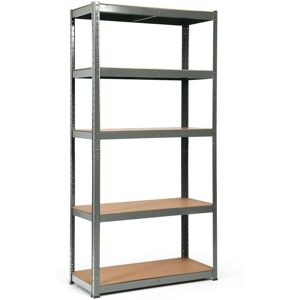 Costway - 5-Tier Storage Rack Garage Shelf w/ Heavy-Duty Metal Frame-Grey Costway - 5-Tier Storage Rack Garage Shelf w/ Heavy-Duty Metal Frame-Grey