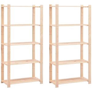 Vidaxl - 5-Tier Storage Racks 2 pcs 80x38x170 cm Solid Pinewood 250 kg Vidaxl - 5-Tier Storage Racks 2 pcs 80x38x170 cm Solid Pinewood 250 kg