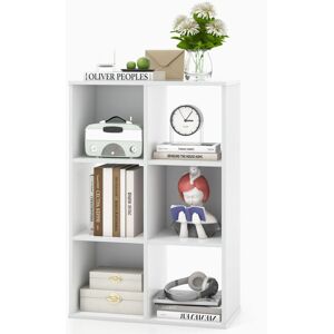 Costway - 6-Cube Open Back Bookshelf Storage Organizer Wooden Bookcase Display Shelf Costway - 6-Cube Open Back Bookshelf Storage Organizer Wooden Bookcase Display Shelf