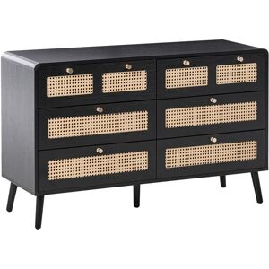 BELIANI 6 Drawer Chest MOURA Black BELIANI 6 Drawer Chest MOURA Black