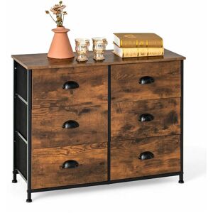 Costway - 6 Drawers Dresser Organizer 2-Tier Fabric Storage Organizer Chest of Drawers Costway - 6 Drawers Dresser Organizer 2-Tier Fabric Storage Organizer Chest of Drawers