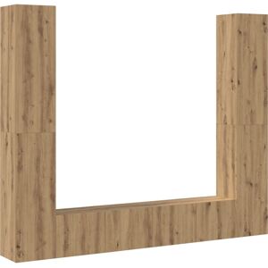 Vidaxl - tv Cabinet with Storage with Door 6 pcs Brown Large Engineered wood Vidaxl - tv Cabinet with Storage with Door 6 pcs Brown Large Engineered wood