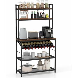 Costway - 6-Tier Kitchen Baker Rack Industrial Storage Shelf Microwave Stand Freestanding Costway - 6-Tier Kitchen Baker Rack Industrial Storage Shelf Microwave Stand Freestanding