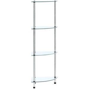 4-Tier Shelf Transparent 30x30x100 cm Tempered Glass Vidaxl 4-Tier Shelf Transparent 30x30x100 cm Tempered Glass Vidaxl