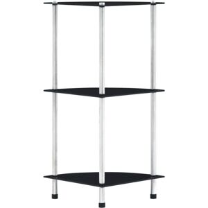 3-Tier Shelf Black 30x30x67 cm Tempered Glass Vidaxl 3-Tier Shelf Black 30x30x67 cm Tempered Glass Vidaxl