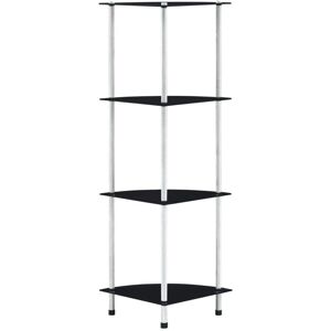 4-Tier Shelf Black 30x30x100 cm Tempered Glass Vidaxl 4-Tier Shelf Black 30x30x100 cm Tempered Glass Vidaxl