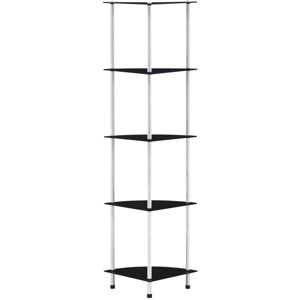 5-Tier Shelf Black 30x30x130 cm Tempered Glass Vidaxl 5-Tier Shelf Black 30x30x130 cm Tempered Glass Vidaxl