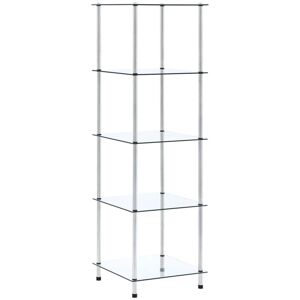 5-Tier Shelf Transparent 40x40x130 cm Tempered Glass Vidaxl 5-Tier Shelf Transparent 40x40x130 cm Tempered Glass Vidaxl
