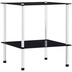 2-Tier Shelf Black 40x40x47 cm Tempered Glass Vidaxl 2-Tier Shelf Black 40x40x47 cm Tempered Glass Vidaxl