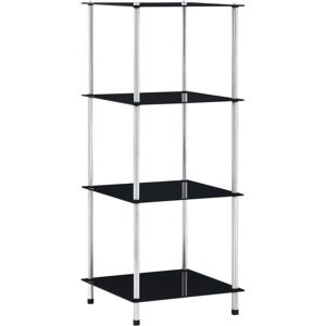 4-Tier Shelf Black 40x40x100 cm Tempered Glass Vidaxl 4-Tier Shelf Black 40x40x100 cm Tempered Glass Vidaxl