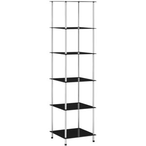 6-Tier Shelf Black 40x40x160 cm Tempered Glass Vidaxl 6-Tier Shelf Black 40x40x160 cm Tempered Glass Vidaxl