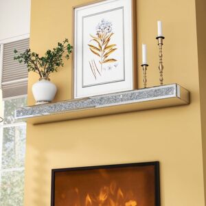 Shyfoy - 60in Modern Glam Mirrored Crystal Wall Shelf - Decorative Floating Shelf for Living Room, Bedroom, Fireplace Mantel & Home Decor Shyfoy - 60in Modern Glam Mirrored Crystal Wall Shelf - Decorative Floating Shelf for Living Room, Bedroom, Fireplace Mantel & Home Decor