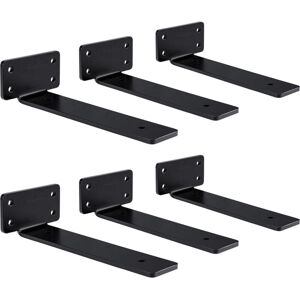 6Pack Floating Shelf Brackets 200x40x4.5MM Shelf Bracket Carbon Steel L Metal Bracket 90KG Load Capacity Wall Mounted Floating Heavy Duty Shelf 6Pack Floating Shelf Brackets 200x40x4.5MM Shelf Bracket Carbon Steel L Metal Bracket 90KG Load Capacity Wall Mounted Floating Heavy Duty Shelf