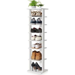 COSTWAY 7-Tier Shoe Rack Hallway Shoe Storage Organizer Stand Bathroom Dispaly Shelf White COSTWAY 7-Tier Shoe Rack Hallway Shoe Storage Organizer Stand Bathroom Dispaly Shelf White