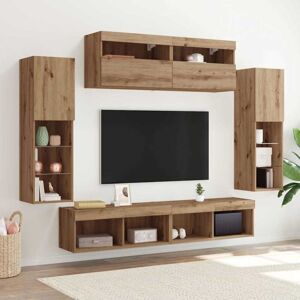 Vidaxl - tv Wall Cabinets with led Lights 2 pcs Artisan Oak 80x30x30 cm Vidaxl - tv Wall Cabinets with led Lights 2 pcs Artisan Oak 80x30x30 cm