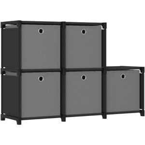 5-Cube Display Shelf with Boxes Black 103x30x72.5 cm Fabric Vidaxl 5-Cube Display Shelf with Boxes Black 103x30x72.5 cm Fabric Vidaxl