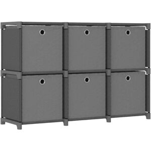 Vidaxl - 6-Cube Display Shelf with Boxes Grey 103x30x72.5 cm Fabric Vidaxl - 6-Cube Display Shelf with Boxes Grey 103x30x72.5 cm Fabric