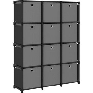 Vidaxl - 12-Cube Display Shelf with Boxes Black 103x30x141 cm Fabric Vidaxl - 12-Cube Display Shelf with Boxes Black 103x30x141 cm Fabric