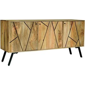 Amar 3 Door Sideboard - Iron Base - Mango Wood/Iron - L45 x W162 x H76 cm - Light Finish - Assembly Required Amar 3 Door Sideboard - Iron Base - Mango Wood/Iron - L45 x W162 x H76 cm - Light Finish - Assembly Required