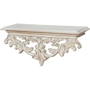 Biscottini - antiqued white finish wooden wall shelf W46XD17XH22 cm made in italy Biscottini - antiqued white finish wooden wall shelf W46XD17XH22 cm made in italy