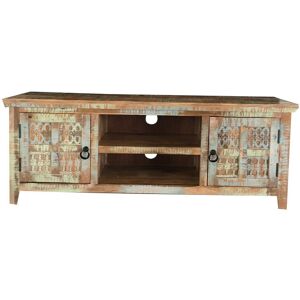 Aravali 2 Door Plasma TV Cabinet - Mango Wood - L40 x W146 x H55 cm - Distress Finish Aravali 2 Door Plasma TV Cabinet - Mango Wood - L40 x W146 x H55 cm - Distress Finish