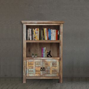 Aravali 2 Door Small Bookcase - Mango Wood - L35 x W85 x H123 cm - Distressed Finish Aravali 2 Door Small Bookcase - Mango Wood - L35 x W85 x H123 cm - Distressed Finish