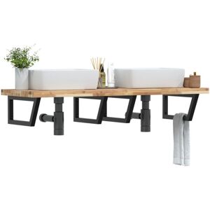 Basin Shelf Wall Mounted Steel and Solid Wood Acacia vidaXL Basin Shelf Wall Mounted Steel and Solid Wood Acacia vidaXL