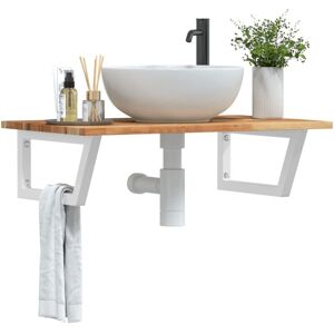 VidaXL Dark Brown & White Wall-Mounted Basin Shelf - Bathroom Storage VidaXL Dark Brown & White Wall-Mounted Basin Shelf - Bathroom Storage