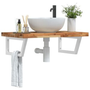 Basin Shelf Wall Mounted Steel and Solid Wood Acacia vidaXL Basin Shelf Wall Mounted Steel and Solid Wood Acacia vidaXL