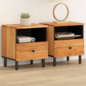 Bedside Cabinets 2 pcs 40x33x46 cm Solid Wood Acacia Vidaxl Bedside Cabinets 2 pcs 40x33x46 cm Solid Wood Acacia Vidaxl