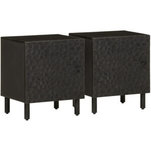 Vidaxl - Bedside Cabinets 2 pcs Black 40x33x46 cm Solid Wood Mango Vidaxl - Bedside Cabinets 2 pcs Black 40x33x46 cm Solid Wood Mango