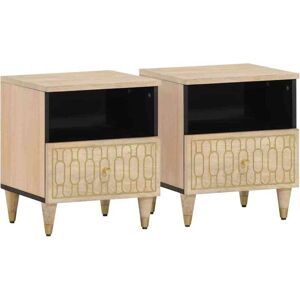 Bedside Cabinets 2 pcs 40x33x46 cm Solid Wood Mango Vidaxl Bedside Cabinets 2 pcs 40x33x46 cm Solid Wood Mango Vidaxl