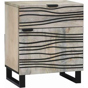 Vidaxl - Bedside Cabinet with Drawer White and black 50 x 33 x 60 cm Vidaxl - Bedside Cabinet with Drawer White and black 50 x 33 x 60 cm