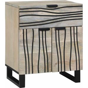 Vidaxl - Bedside Cabinet with Drawer White and black 50 x 33 x 60 cm Vidaxl - Bedside Cabinet with Drawer White and black 50 x 33 x 60 cm