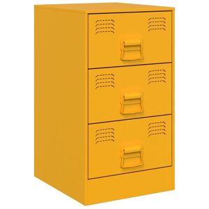 Bedside Cabinet Mustard Yellow 34.5x39x62 cm Steel Vidaxl Bedside Cabinet Mustard Yellow 34.5x39x62 cm Steel Vidaxl