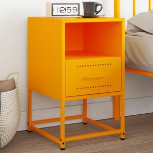 Bedside Cabinet Mustard Yellow 36x39x60.5 cm Steel Vidaxl Bedside Cabinet Mustard Yellow 36x39x60.5 cm Steel Vidaxl
