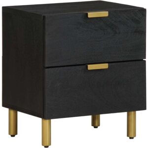 vidaXL Bedside Cabinet Black Solid Wood Mango - Bedside Table vidaXL Bedside Cabinet Black Solid Wood Mango - Bedside Table