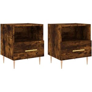 Vidaxl - Bedside Cabinets 2 pcs Smoked Oak 40x35x47.5 cm Engineered Wood Vidaxl - Bedside Cabinets 2 pcs Smoked Oak 40x35x47.5 cm Engineered Wood