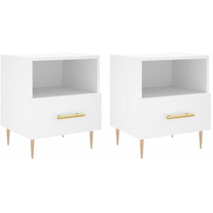 Bedside Cabinets 2 pcs White 40x35x47.5 cm Engineered Wood vidaXL Bedside Cabinets 2 pcs White 40x35x47.5 cm Engineered Wood vidaXL