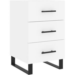vidaXL White Engineered Wood Bedside Cabinet - Nightstand - Modern Design vidaXL White Engineered Wood Bedside Cabinet - Nightstand - Modern Design