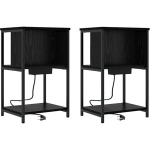 Vidaxl - Bedside Cabinet 2 pcs Black oak 38 x 31 x 61 cm Engineered wood Vidaxl - Bedside Cabinet 2 pcs Black oak 38 x 31 x 61 cm Engineered wood
