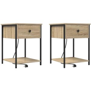 Vidaxl - Bedside Cabinet with Drawer 2 pcs Sonoma oak 42 x 41 x 56 cm Vidaxl - Bedside Cabinet with Drawer 2 pcs Sonoma oak 42 x 41 x 56 cm
