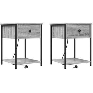 Vidaxl - Bedside Cabinet with Drawer 2 pcs Grey sonoma 42 x 41 x 56 cm Vidaxl - Bedside Cabinet with Drawer 2 pcs Grey sonoma 42 x 41 x 56 cm