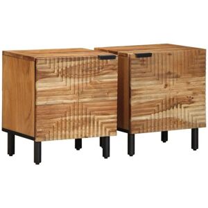 Bedside Cabinets 2 pcs 40x33x46 cm Solid Wood Acacia Vidaxl Bedside Cabinets 2 pcs 40x33x46 cm Solid Wood Acacia Vidaxl