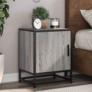 Bedside Cabinet Grey Sonoma 40x31x50 cm Engineered Wood and Metal Vidaxl Bedside Cabinet Grey Sonoma 40x31x50 cm Engineered Wood and Metal Vidaxl